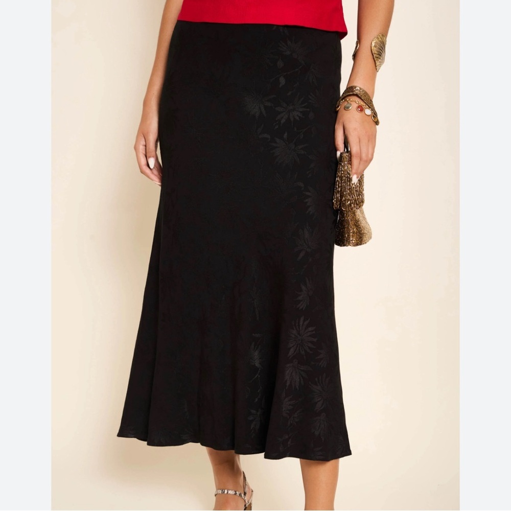 RIXO Women's Ardith Slip Skirt Size S/6 In Black Pattern